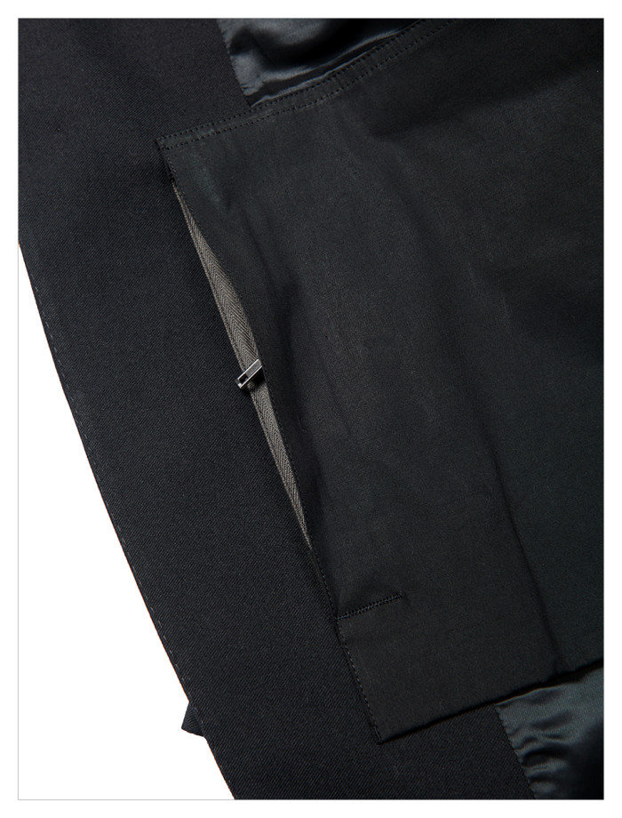 NIGO MRLEERO Men's Spring And Fall Black Splicing Design Long Single Breasted Long Sleeved Jacket #nigo73727