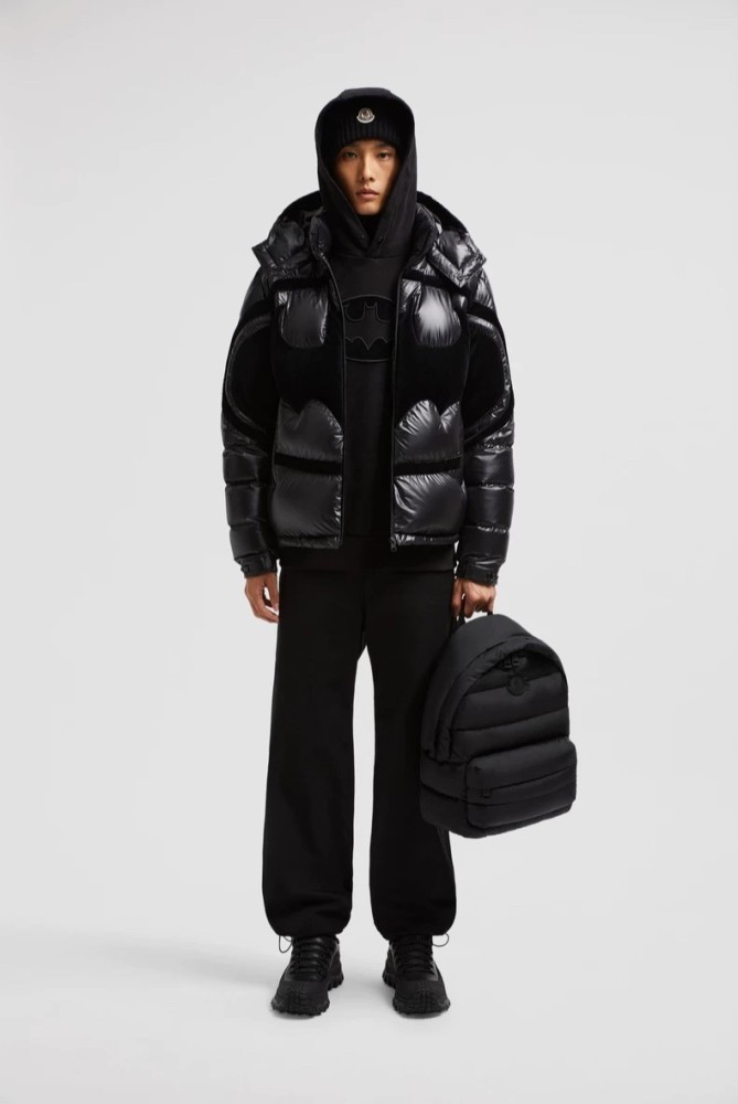 NIGO Moncler Men's Fall/Winter Batman Logo Adjustable Cuffs Hooded Single Breasted Long Sleeve Puffer Down Jacket #nigo73741