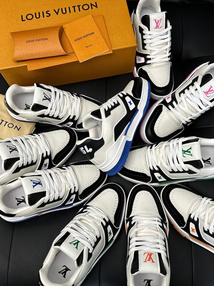 NIGO Louis Vuitton Men's And Women's Low Top Casual Sports Shoes Color blocking Fashion Trend Print Logo Sports Shoes #nigo73736