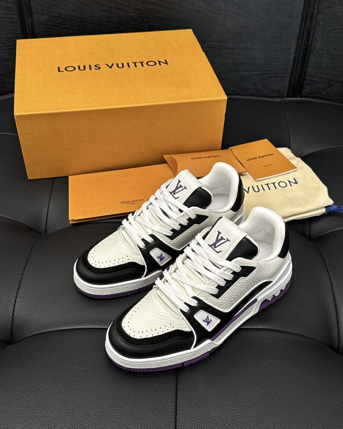NIGO Louis Vuitton Men's And Women's Low Top Casual Sports Shoes Color blocking Fashion Trend Print Logo Sports Shoes #nigo73736