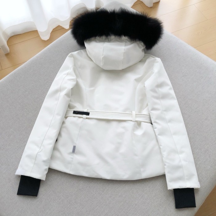 NIGO Moncler Women's Autumn and Winter Solid Color Hooded Waisted Long Sleeve Zipper Puffer Down Jacket #nigo73742