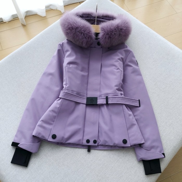 NIGO Moncler Women's Autumn and Winter Solid Color Hooded Waisted Long Sleeve Zipper Puffer Down Jacket #nigo73742