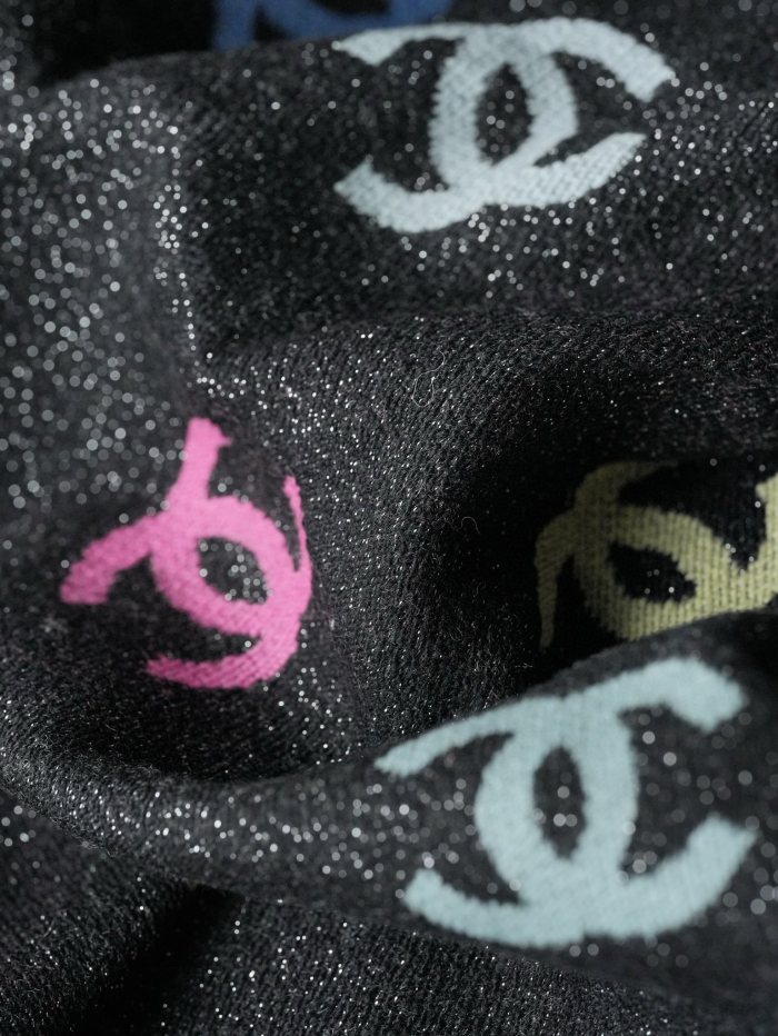 NIGO Chanel Women's Autumn and Winter Colorful Logo Printed Fleece Scarf Shawl #nigo73737