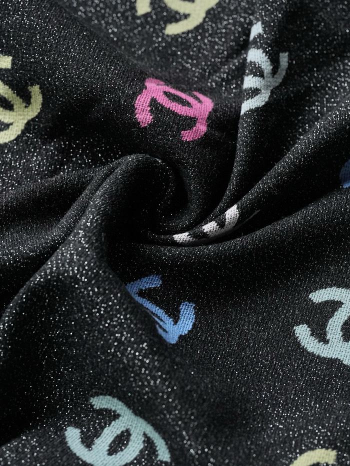NIGO Chanel Women's Autumn and Winter Colorful Logo Printed Fleece Scarf Shawl #nigo73737