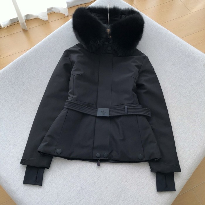 NIGO Moncler Women's Autumn and Winter Solid Color Hooded Waisted Long Sleeve Zipper Puffer Down Jacket #nigo73742