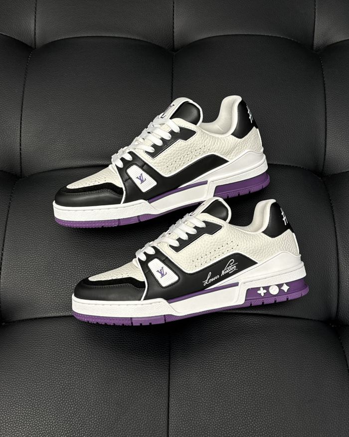 NIGO Louis Vuitton Men's And Women's Low Top Casual Sports Shoes Color blocking Fashion Trend Print Logo Sports Shoes #nigo73736