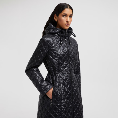 NIGO Moncler Women's Autumn and Winter Solid Color Hooded Diamond Quilted Double Pockets Mid-Length Zipper Long Sleeve Puffer Down Jacket #nigo73747