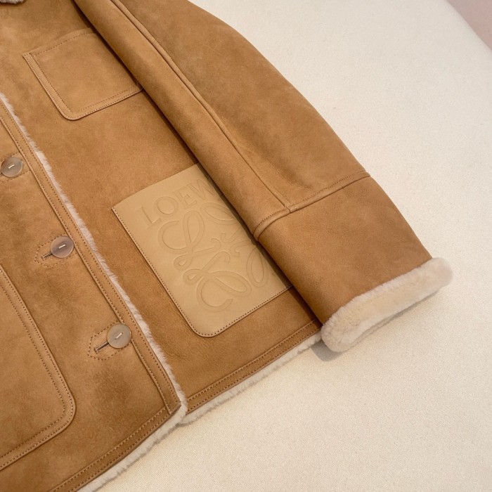 NIGO Loewe Women's Winter Solid Color Suede Single Breasted Cashmere Inner Long Sleeve Jacket #nigo73768