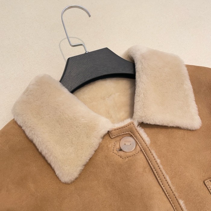 NIGO Loewe Women's Winter Solid Color Suede Single Breasted Cashmere Inner Long Sleeve Jacket #nigo73768