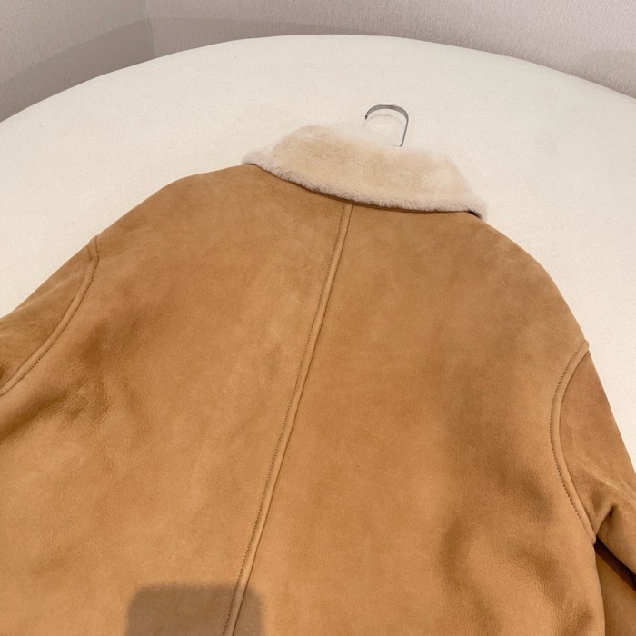NIGO Loewe Women's Winter Solid Color Suede Single Breasted Cashmere Inner Long Sleeve Jacket #nigo73768