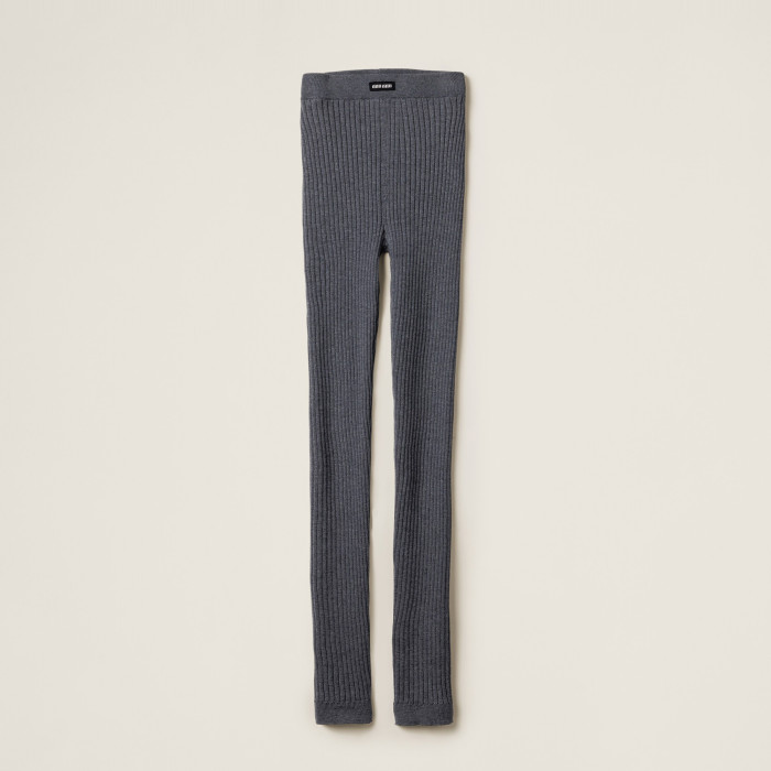 NIGO MiuMiu Women's Spring and Autumn Solid Color Wool High Neck Hooded Knitted Sweater Pants Set Suit #nigo73782