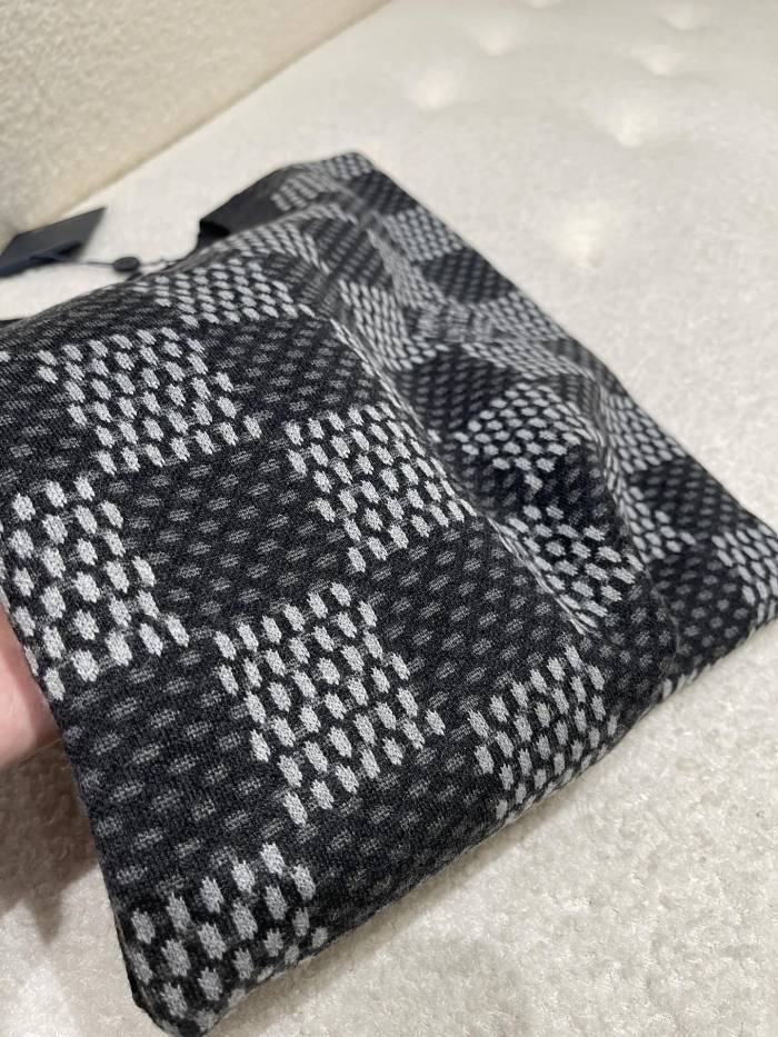 NIGO Louis Vuitton Men's Spring and Autumn Black Checkerboard Print Logo Pattern Round Neck Long Sleeve Sweater #nigo73789
