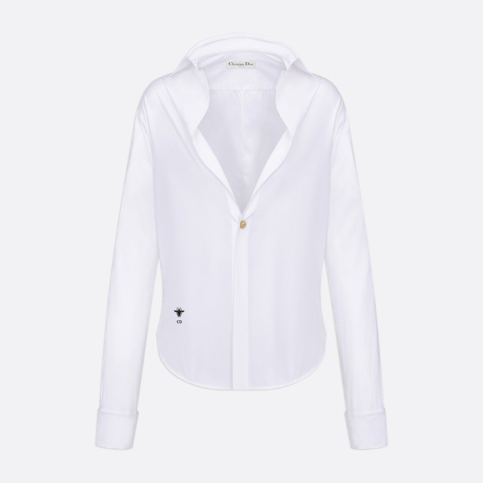 NIGO Dior Women's Spring and Autumn Solid Color Logo Embroidery V-Neck Long Sleeve Shirt #nigo73795