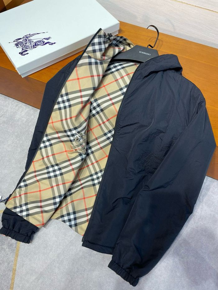 NIGO Burberry Men's Autumn and Winter Check Printed Reversible Zipper Hooded Long Sleeve Jacket #nigo73814