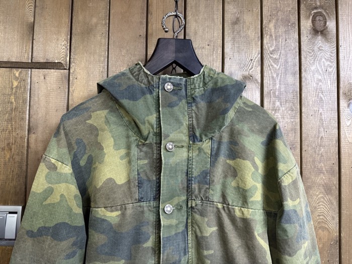 NIGO 424 Men's Spring and Autumn Camouflage Aged Raw Edge Hooded Zipper Long Sleeve Jacket #nigo73827