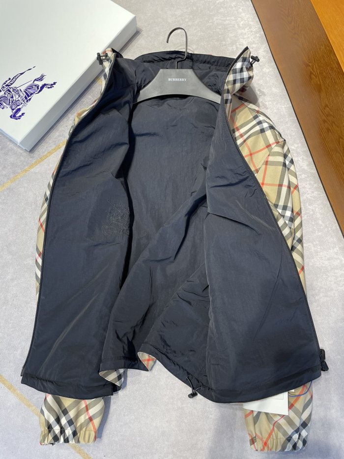 NIGO Burberry Men's Autumn and Winter Check Printed Reversible Zipper Hooded Long Sleeve Jacket #nigo73814