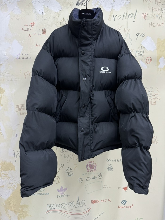 NIGO Balenciaga Women's Autumn and Winter Solid Color Reversible Letter Logo Pattern Printed Long Sleeve Puffer Down Jacket #nigo73839