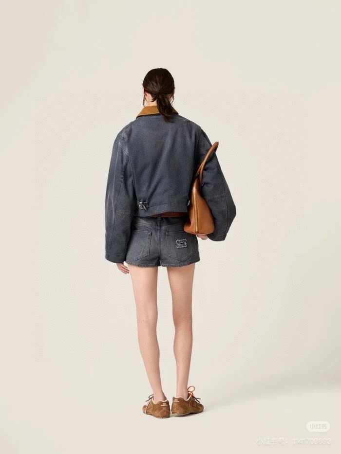 NIGO MiuMiu Women's Autumn and Winter Colorblocking Lapel Logo Embroidery Zipper Long Sleeve Jacket #nigo73835