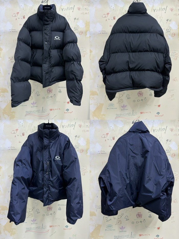 NIGO Balenciaga Women's Autumn and Winter Solid Color Reversible Letter Logo Pattern Printed Long Sleeve Puffer Down Jacket #nigo73839