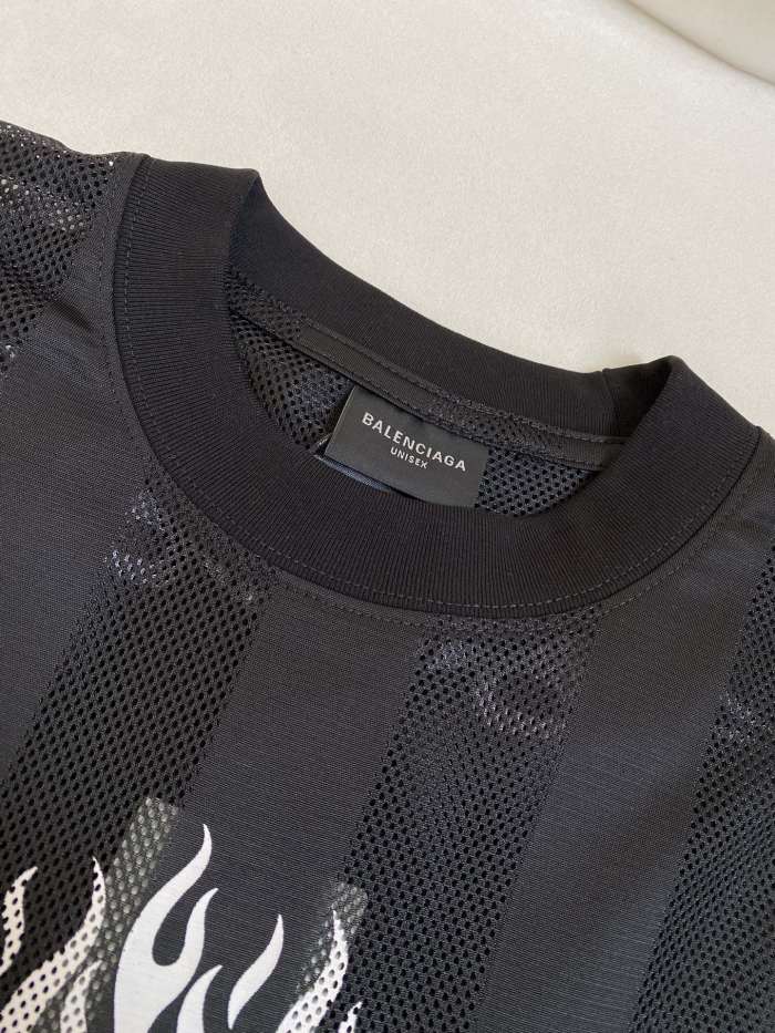 NIGO Balenciaga Men's Summer Black Letter Printed Loose Half High Neck Polyester Short Sleeve T-Shirt #nigo73832