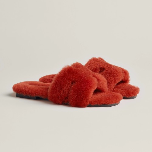 NIGO Hermes Oran Sandals Women's Spring And Autumn Wool Temperament Fashion Elegant Simple Casual Shoes Fashionable Outwear Slippers #nigo71711