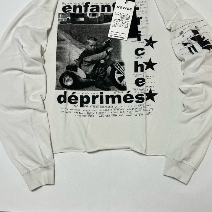 NIGO Enfants Riches Deprimes Men's Summer Ribbed Knit Washed Loose Pattern Printed Long Sleeve T-Shirt Pullover Ngvp #nigo73357