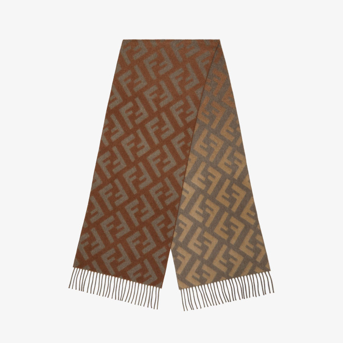 NIGO Fendi Women's FF Letter Logo Pattern Raw Edge Warm Fleece Scarf #nigo73848