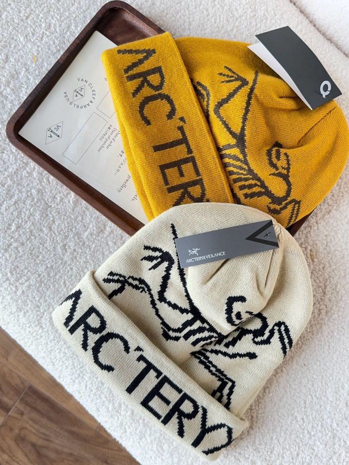 NIGO Arcteryx Men's and Women's Solid Color Logo Printed Recycled Polyester Fleece Hat Cap #nigo73845