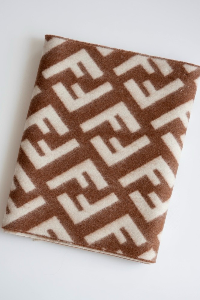 NIGO Fendi Women's FF Letter Logo Pattern Raw Edge Warm Fleece Scarf #nigo73848