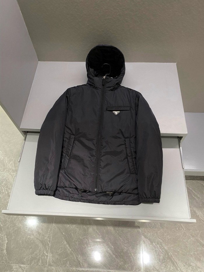 NIGO Prada Men’s Autumn and Winter Solid Color Letter Logo Hooded Warm Zipper Long Sleeve Puffer Down Jacket #nigo73867