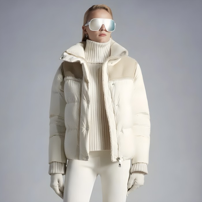 NIGO Moncler Women's Autumn and Winter Solid Color Standing Collar Zipper Puffer Down Long Sleeve Jacket #nigo73868