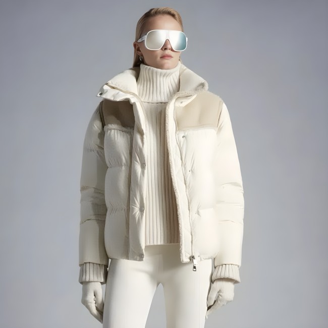 NIGO Moncler Women's Autumn and Winter Solid Color Standing Collar Zipper Puffer Down Long Sleeve Jacket #nigo73868