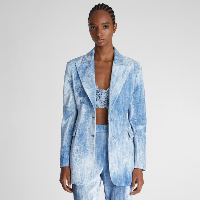 NIGO Ermanno Scervino Women's Colorblocking Single-Breasted Slim Long-Sleeved Suit Set Blazer Jacket Spring And Autumn Casual Gradient High-Waisted Pants Ngvp #nigo9531