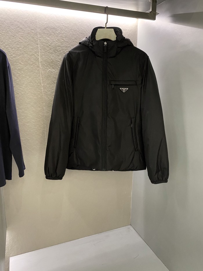 NIGO Prada Men’s Autumn and Winter Solid Color Letter Logo Hooded Warm Zipper Long Sleeve Puffer Down Jacket #nigo73867