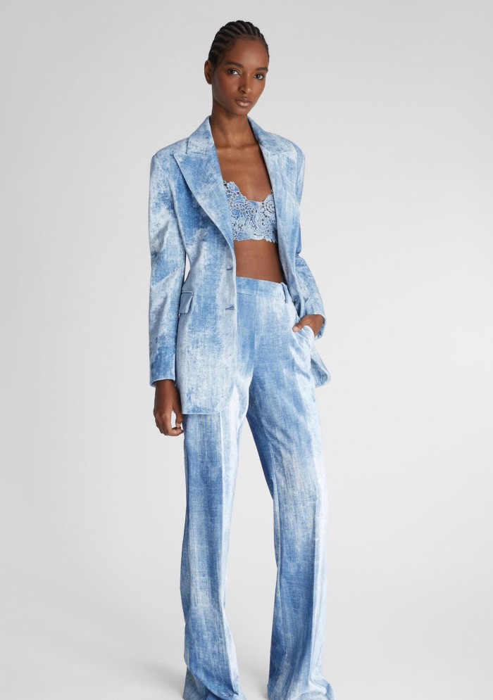 NIGO Ermanno Scervino Women's Colorblocking Single-Breasted Slim Long-Sleeved Suit Set Blazer Jacket Spring And Autumn Casual Gradient High-Waisted Pants Ngvp #nigo9531