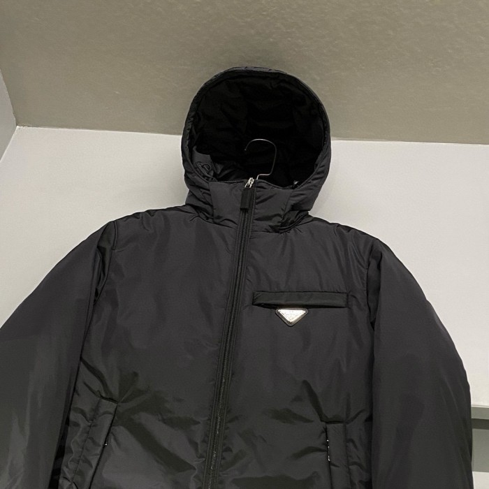 NIGO Prada Men’s Autumn and Winter Solid Color Letter Logo Hooded Warm Zipper Long Sleeve Puffer Down Jacket #nigo73867