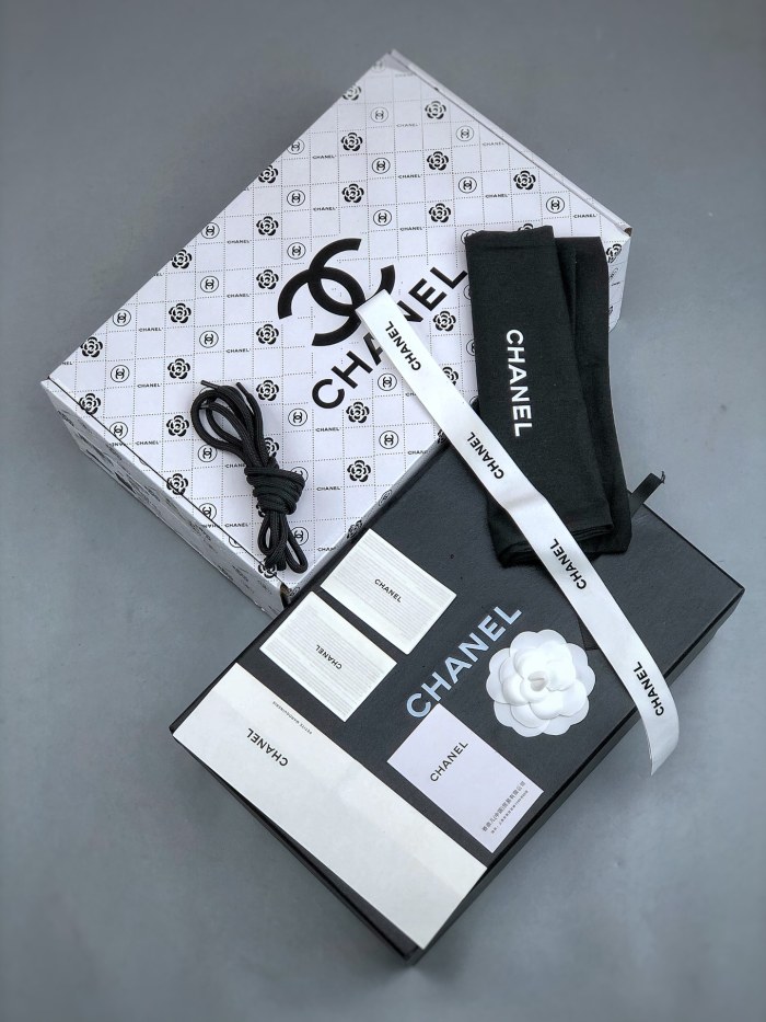 NIGO Chanel Women's Four Seasons Solid Color Logo Mesh Leather Low Top Round Toe Lace Up Sneakers Casual Shoes #nigo73862