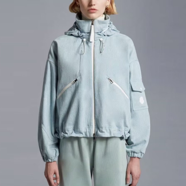 NIGO Moncler Women's Spring and Autumn Solid Color Multi Zipper Logo Embroidery Hooded Zipper Jacket #nigo73866
