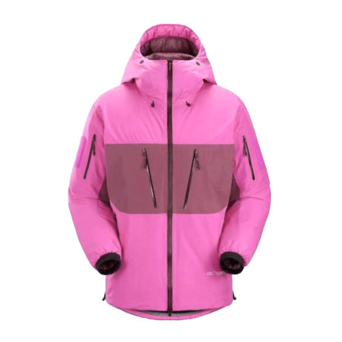NIGO Arcteryx Men's And Women's Fall And Winter Splicing Logo Hard Shell Hooded Zipper Down Long Sleeved Jacket #nigo73883