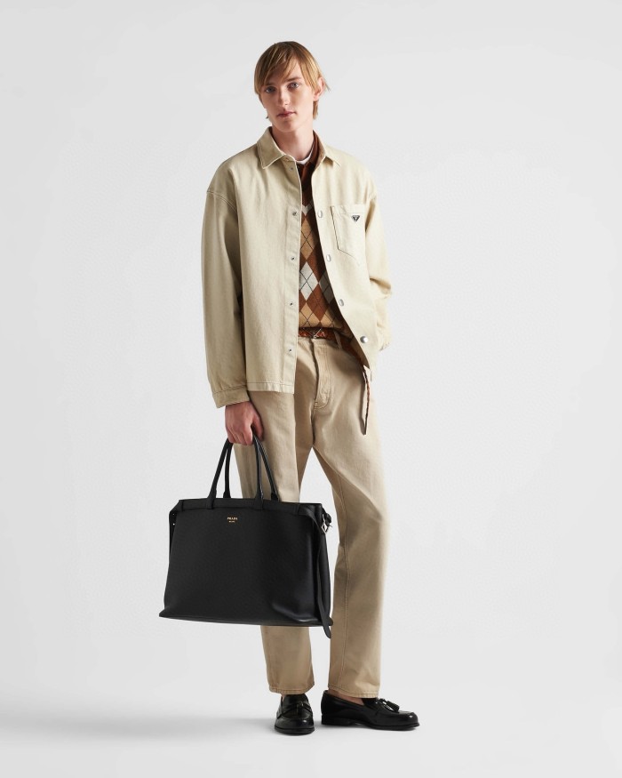 NIGO Prada Men's Spring And Fall Solid Color Single Breasted Long Sleeved Denim Shirt Jacket #nigo73899
