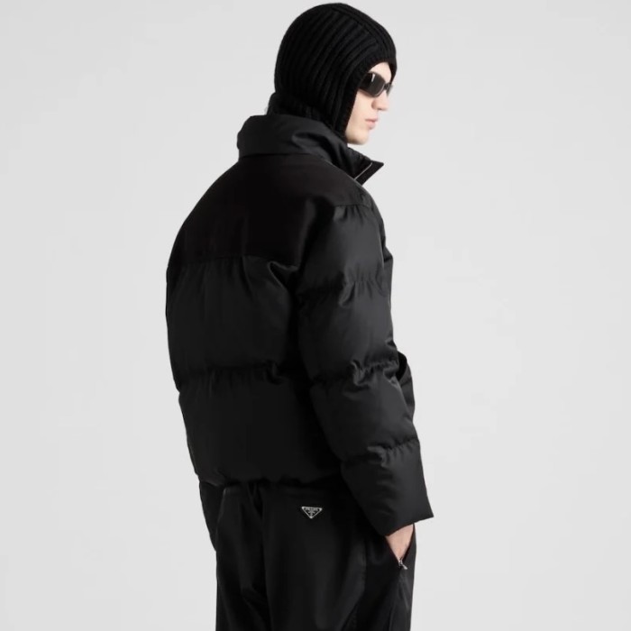 NIGO Prada Men's Autumn and Winter Solid Color Standing Collar Fit Zipper Long Sleeve Nylon Puffer Down Jacket #nigo73889