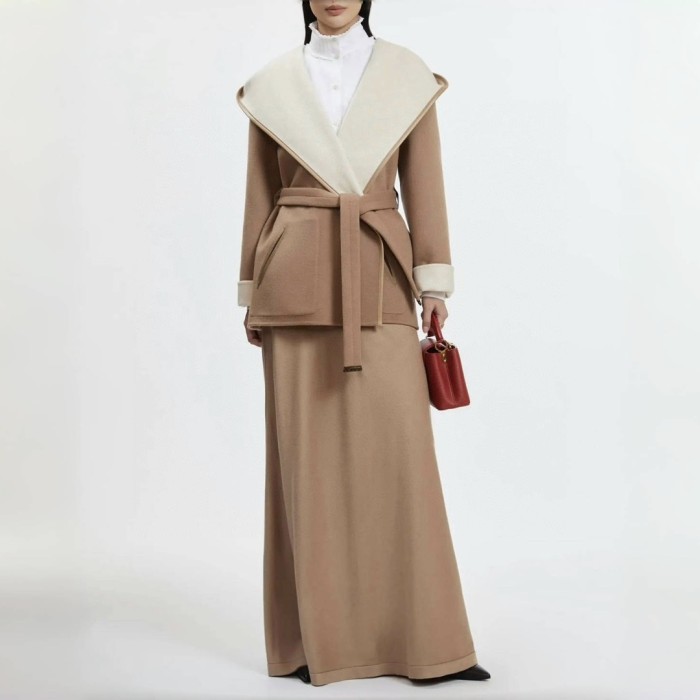 NIGO Louis Vuitton Women's Fall/Winter Brown Logo Letter Printed Reversible Wool Hooded Wrap Long Sleeve Coat Jacket  #nigo73896