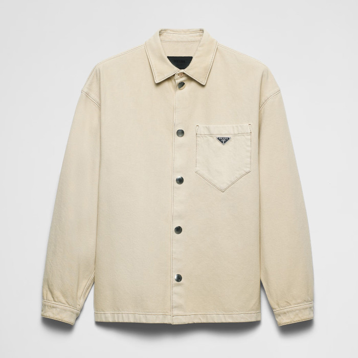 NIGO Prada Men's Spring And Fall Solid Color Single Breasted Long Sleeved Denim Shirt Jacket #nigo73899