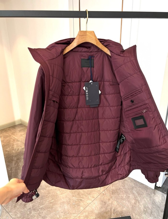 NIGO Prada Men's Autumn and Winter Solid Color Single Breasted Hooded Nylon Puffer Down Long Sleeve Jacket #nigo73912
