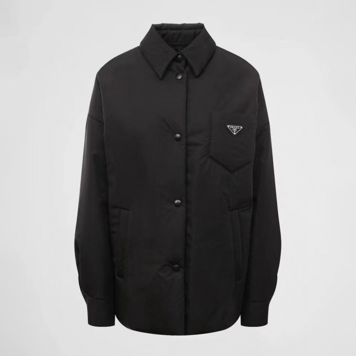 NIGO Prada Women's Autumn and Winter Solid Color Logo Label Single Breasted Loose Long Sleeve Jacket #nigo73929