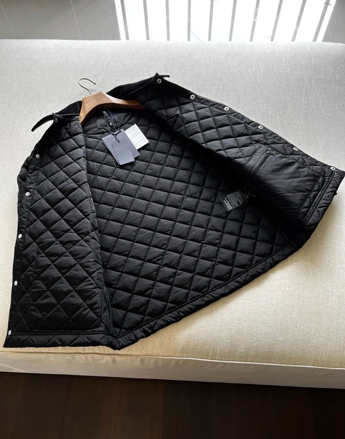 NIGO Prada Men's Autumn and Winter Solid Color Nylon Quilted Single Breasted Long Sleeve Puffer Down Jacket #nigo73918