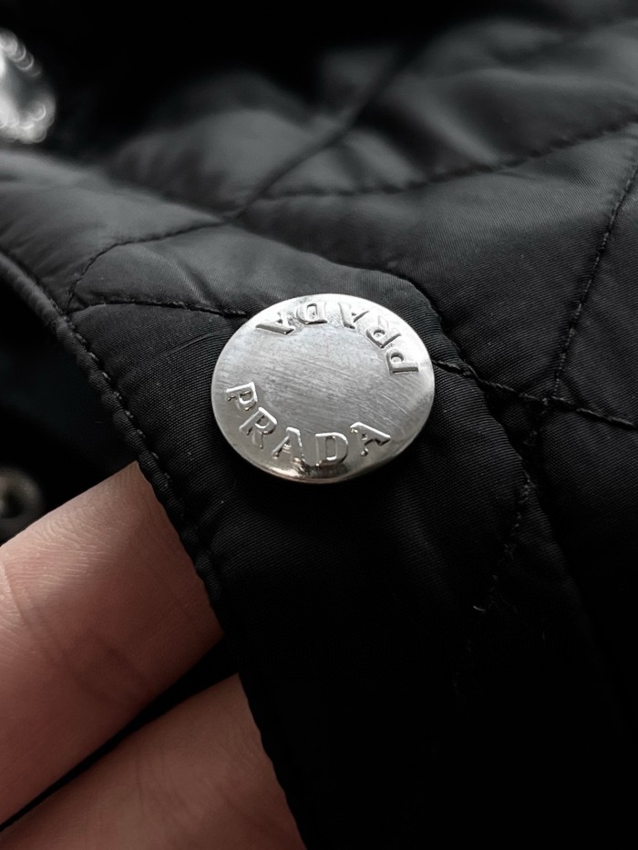 NIGO Prada Men's Autumn and Winter Solid Color Nylon Quilted Single Breasted Long Sleeve Puffer Down Jacket #nigo73918