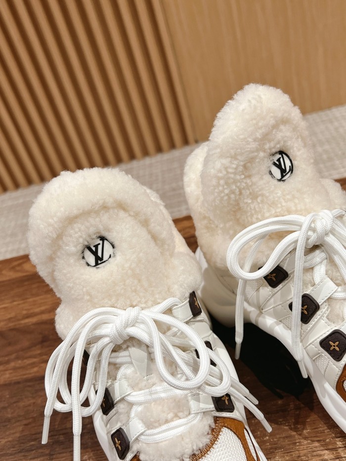 NIGO Louis Vuitton Archlight 1.0 Women's Fall/Winter Leather Wool Lace Up Low Top Casual Sneakers Shoes #nigo73924