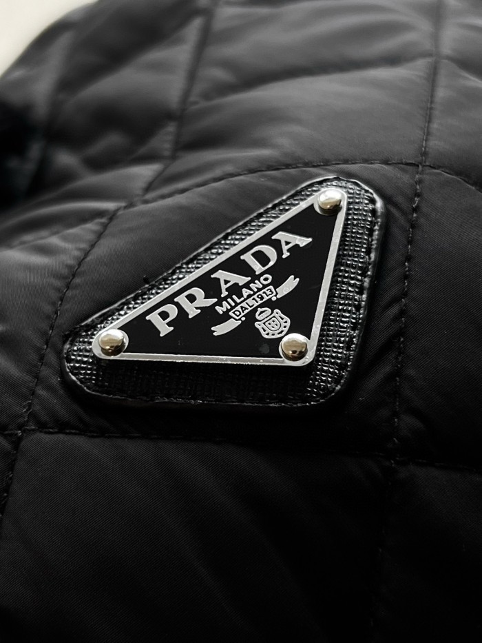 NIGO Prada Men's Autumn and Winter Solid Color Nylon Quilted Single Breasted Long Sleeve Puffer Down Jacket #nigo73918