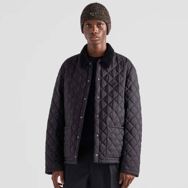 NIGO Prada Men's Autumn and Winter Solid Color Nylon Quilted Single Breasted Long Sleeve Puffer Down Jacket #nigo73918